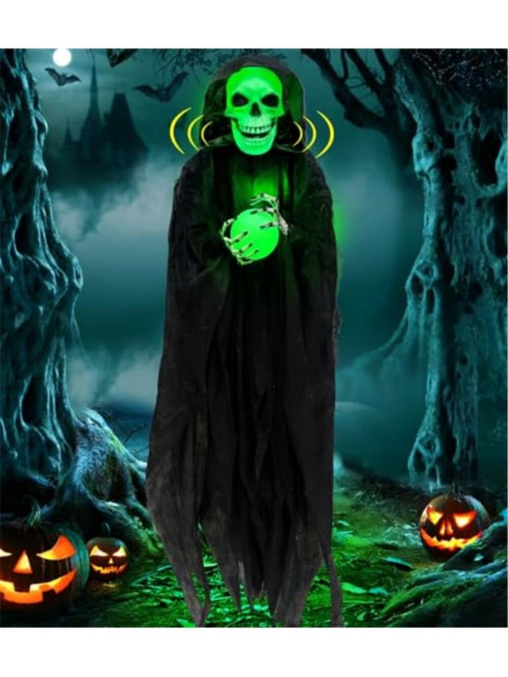 65" Halloween Animatronic Grim Reaper Decorations Outdoor